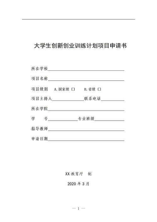 大學(xué)生創(chuàng)新創(chuàng)業(yè)申請(qǐng)書(shū)的模板