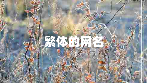 繁體的網名