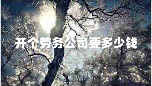 開個勞務公司要多少錢