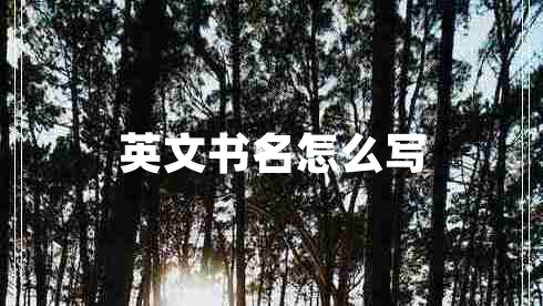 英文書名怎么寫