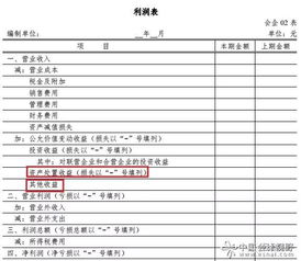 利潤表中其他收益對應的會計科目