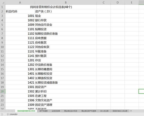 商會非盈利機構會計科目