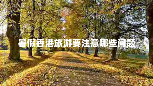 暑假香港旅游要注意哪些問題
