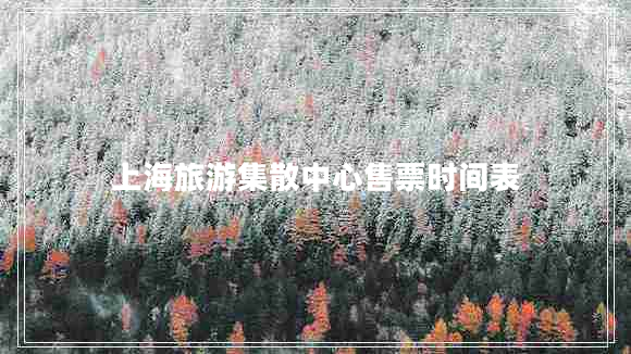 上海旅游集散中心售票時間表