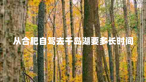 從合肥自駕去千島湖要多長(zhǎng)時(shí)間