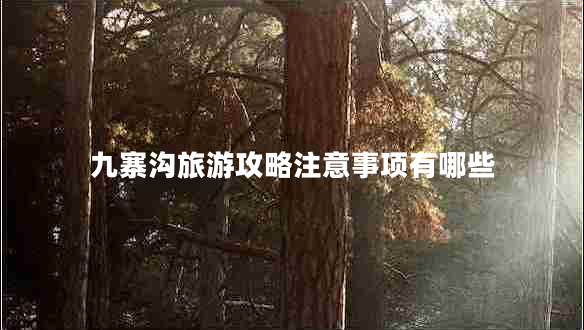 九寨溝旅游攻略注意事項有哪些