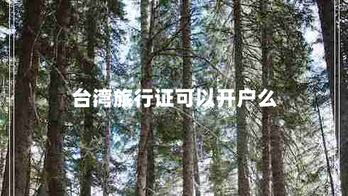 臺(tái)灣旅行證可以開戶么