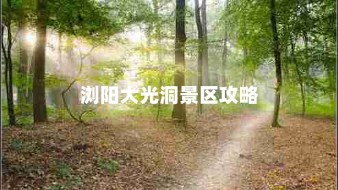 瀏陽(yáng)大光洞景區(qū)攻略