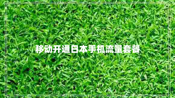 移動(dòng)開(kāi)通日本手機(jī)流量套餐