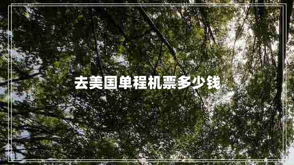 去美國單程機(jī)票多少錢