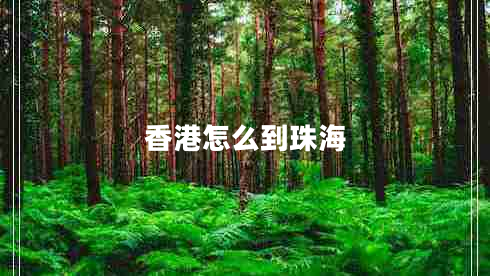 香港怎么到珠海