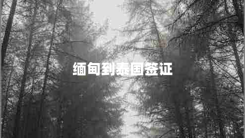 緬甸到泰國(guó)簽證