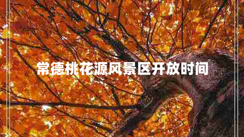 常德桃花源風景區(qū)開放時間