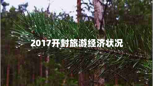 2017開封旅游經(jīng)濟狀況