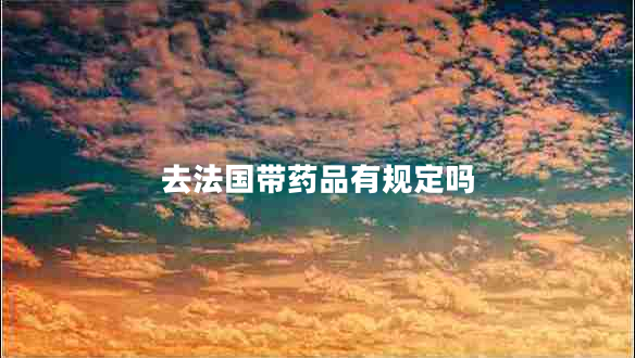 去法國帶藥品有規(guī)定嗎