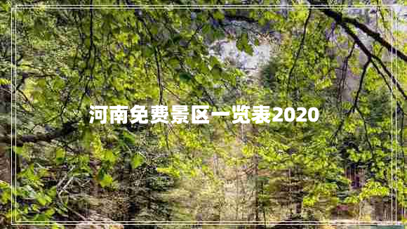 河南免費(fèi)景區(qū)一覽表2020