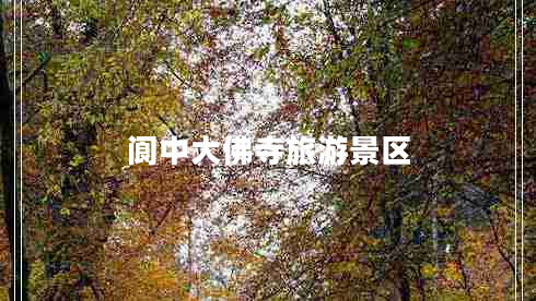 閬中大佛寺旅游景區(qū)