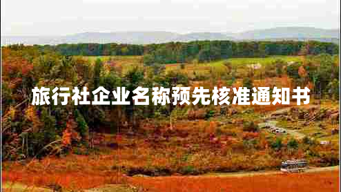 旅行社企業(yè)名稱預先核準通知書