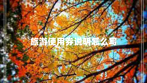 旅游使用券說明怎么寫