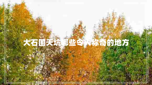 大石圍天坑哪些令人稱奇的地方