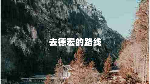 去德宏的路線