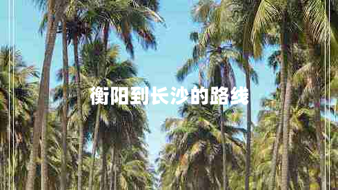 衡陽到長沙的路線