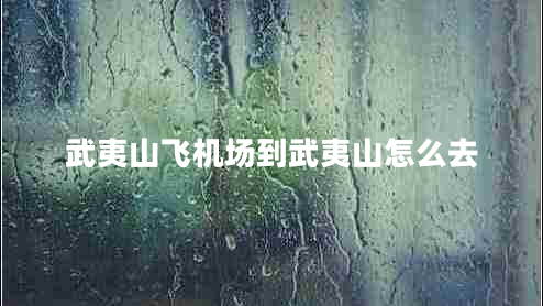 武夷山飛機場到武夷山怎么去