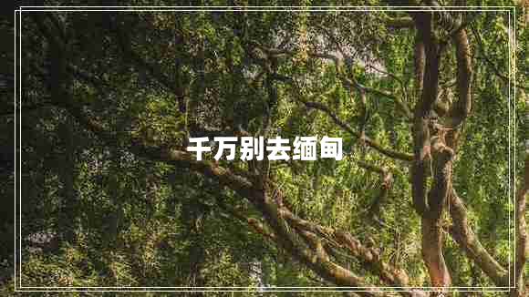 千萬別去緬甸