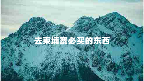 去柬埔寨必買的東西