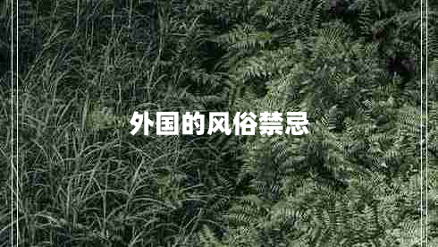 外國(guó)的風(fēng)俗禁忌
