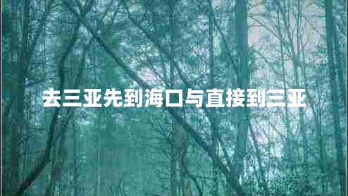 去三亞先到?？谂c直接到三亞