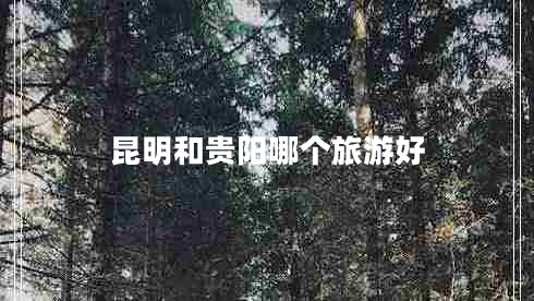 昆明和貴陽哪個旅游好