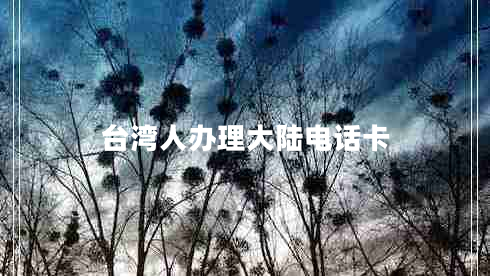 臺(tái)灣人辦理大陸電話卡