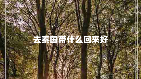 去泰國帶什么回來好