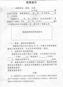 公司注銷清算報告(公司清算報告范本)