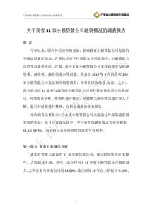企業(yè)小額貸款調(diào)查報告(企業(yè)小額貸款條件)