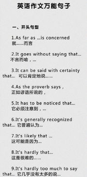 英語考試作文開頭結尾萬能句型
