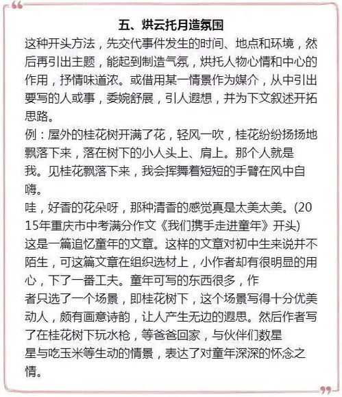 應(yīng)用于每一種作文的作文開頭