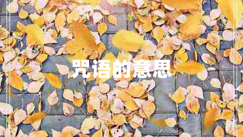 咒語的意思