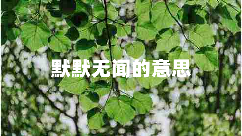 默默無聞的意思