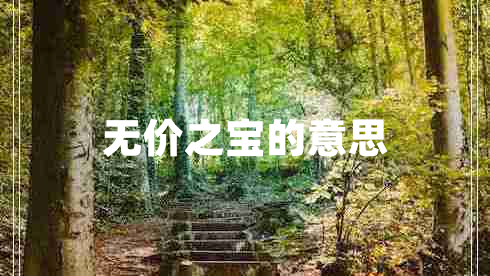 無價(jià)之寶的意思