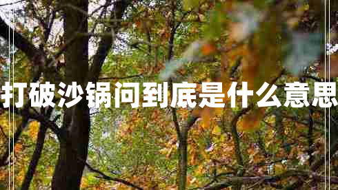 打破沙鍋問到底是什么意思