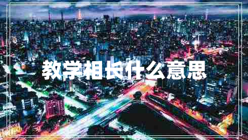 教學相長什么意思