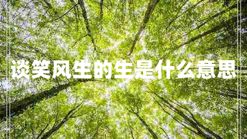 談笑風生的生是什么意思