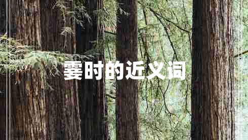 霎時的近義詞