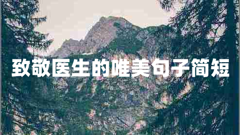 致敬醫(yī)生的唯美句子簡(jiǎn)短
