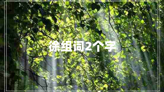 徐組詞2個字