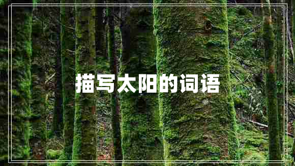 描寫太陽的詞語
