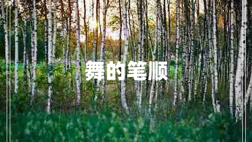 舞的筆順