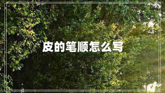皮的筆順怎么寫